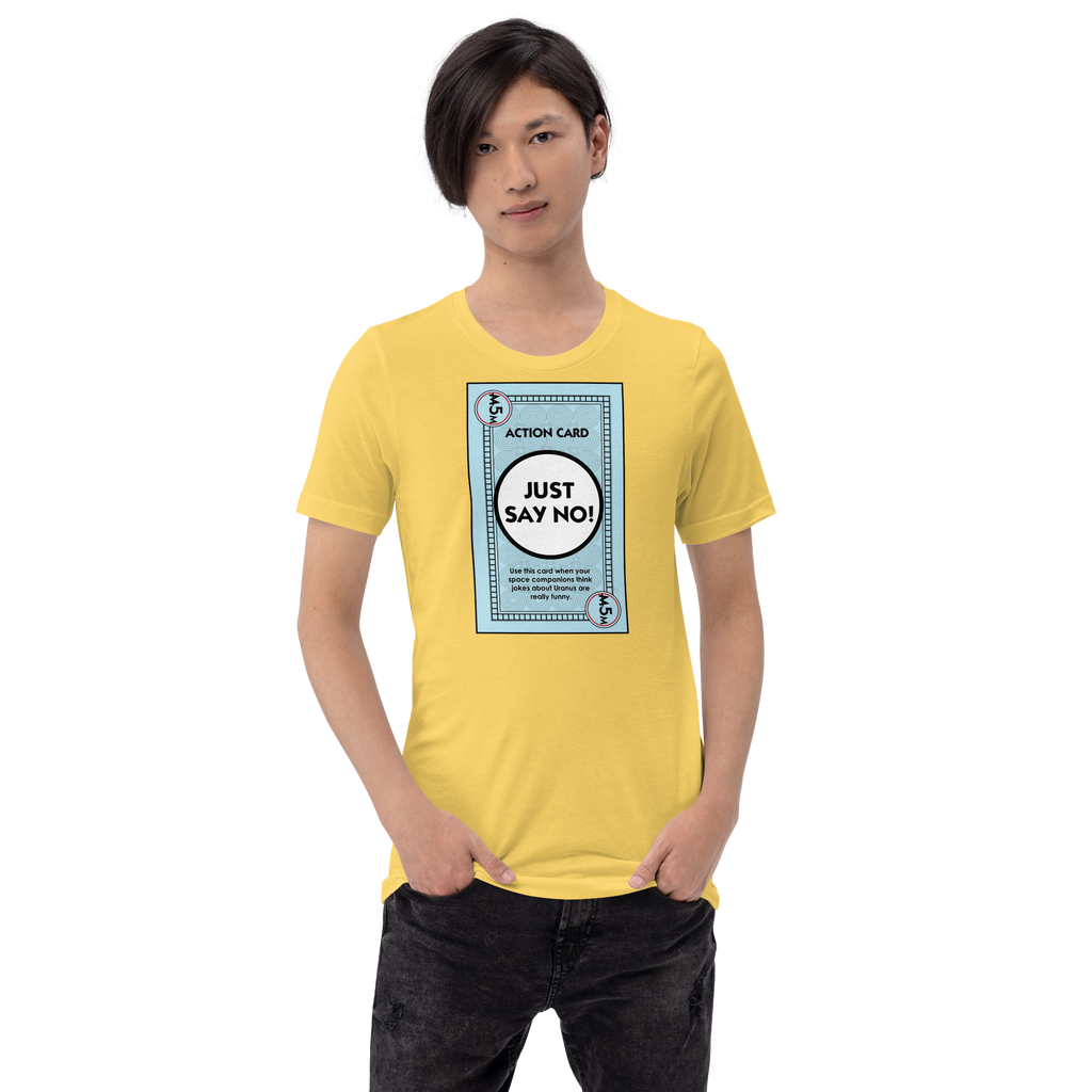 Cosmic Tarzan Just Say No! t-shirt for men.